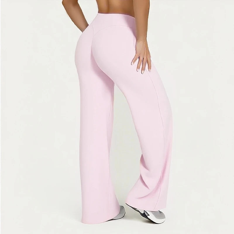 Straight Leg Pants Ultra Soft Butter Fabric Women Mid-Waist Yoga Pants Naked Feel Sports Leggings Pilates Running Sport Trousers