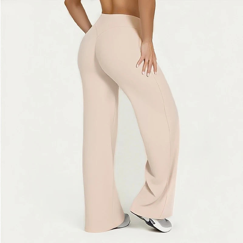 Straight Leg Pants Ultra Soft Butter Fabric Women Mid-Waist Yoga Pants Naked Feel Sports Leggings Pilates Running Sport Trousers