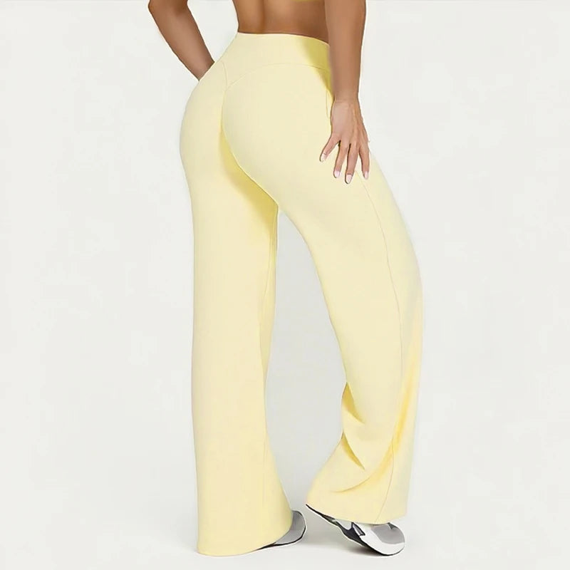 Straight Leg Pants Ultra Soft Butter Fabric Women Mid-Waist Yoga Pants Naked Feel Sports Leggings Pilates Running Sport Trousers